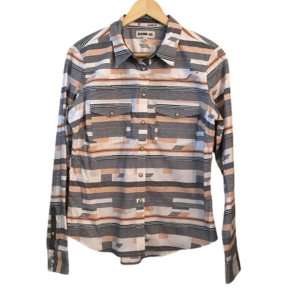 RANK 45 Women's Western Collard Snap Button Shirt Size Medium